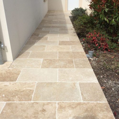 travertine cross crut garden